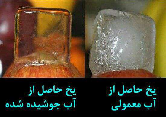 برای تهیه یخ شفاف کافیست ابتدا آب را بجوشانید و یا از آب جوشیده سماور استفاده کنید